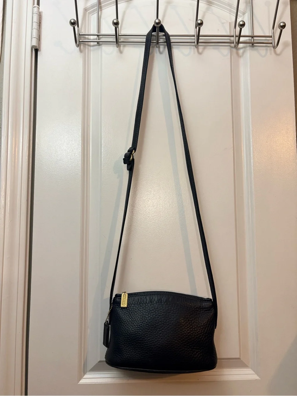 Rare Vintage 1996 Coach Italian Leather Crossbody Bag Black 4918 Zip Pouch